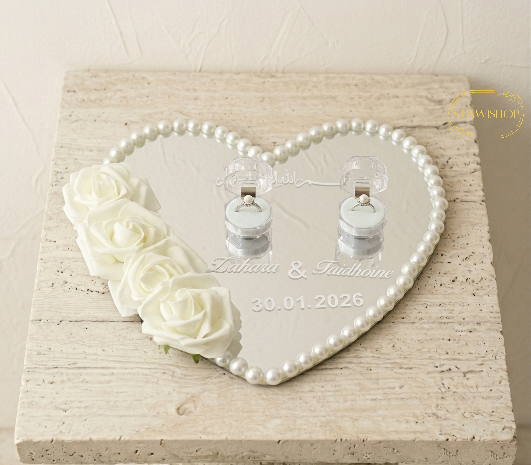 Plateau mariage personnalisé - forme cœur