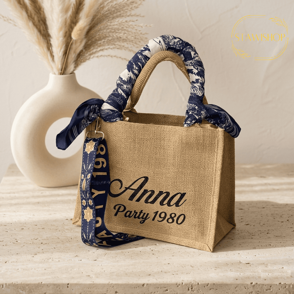 Sac en Jute Personnalisé Bohème
