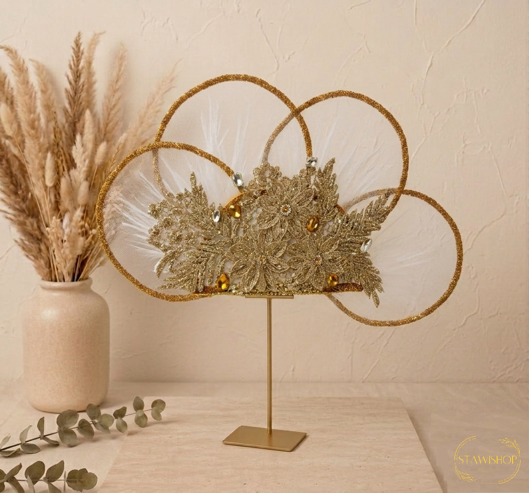 Éventail de Mariage Personnalisé - Création Artisanale Or et Strass