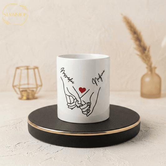 Mug Couple Personnalisé "Mains Entrelacées"
