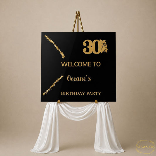 Panneau de bienvenue anniversaire personnalisé