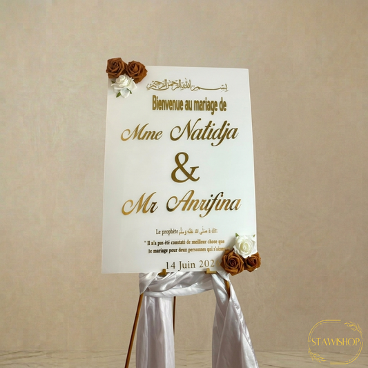 Panneau de bienvenue mariage vertical