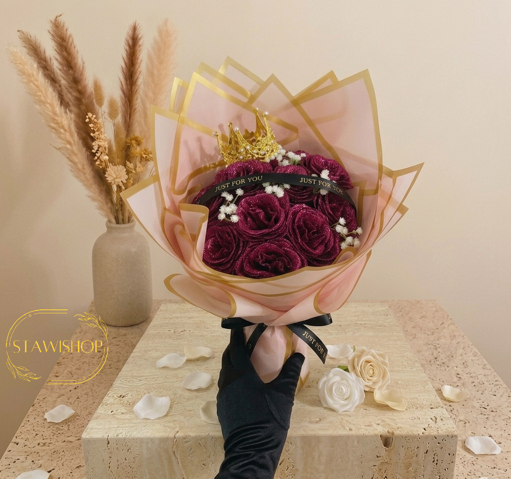 Bouquet de Roses royal étincelant personnalisé