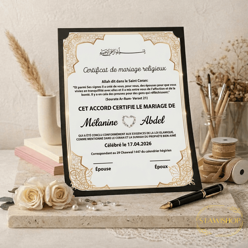 Certificat de Mariage Personnalisé